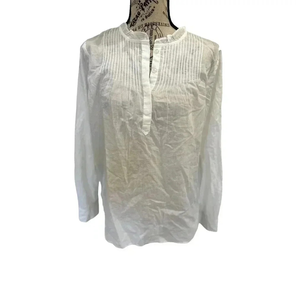 J. Crew, long sleeve blouse, White, Size 4